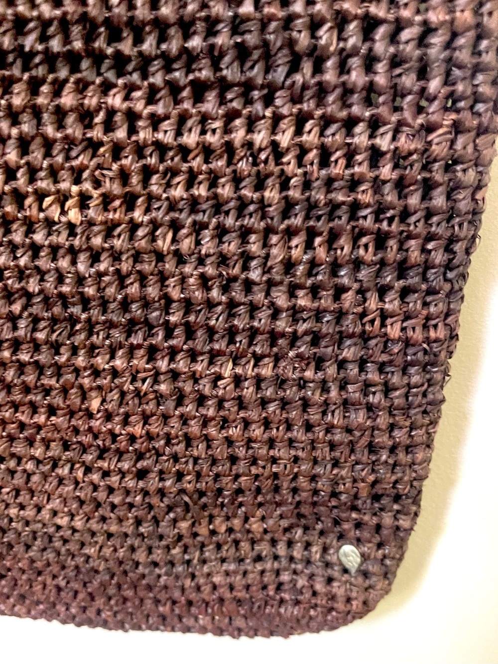 NWOT - Helen Kaminski Dark Brown Handwoven Shoulder Bag Large Rolled Handles - Picture 9 of 9